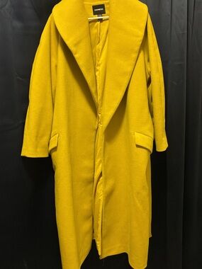 Express Women’s Long Yellow Wool-Blend Coat XL